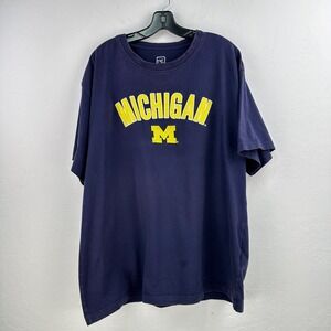 Vintage Pro Edge shirt Mens 2XL Maize‎ Blue U of Michigan Embroidered College